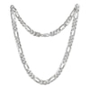 Thumbnail Image 2 of Solid Flat Figaro Chain Necklace 7mm Sterling Silver 24&quot;