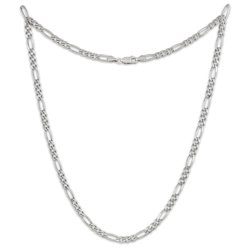 Main Image 2 of Figaro Chain Necklace 5.6mm Solid Sterling Silver 20&quot;