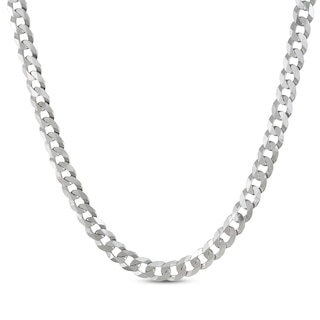 Solid Curb Chain Necklace 6mm Black Ion-Plated Stainless Steel 30