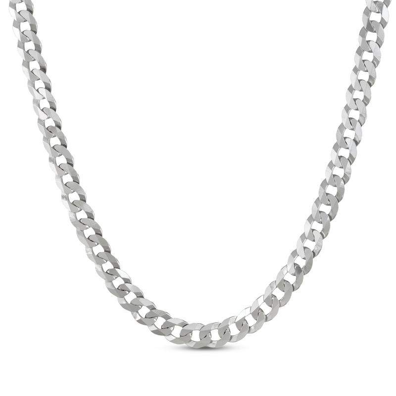 Solid Curb Chain Necklace Sterling Silver 22