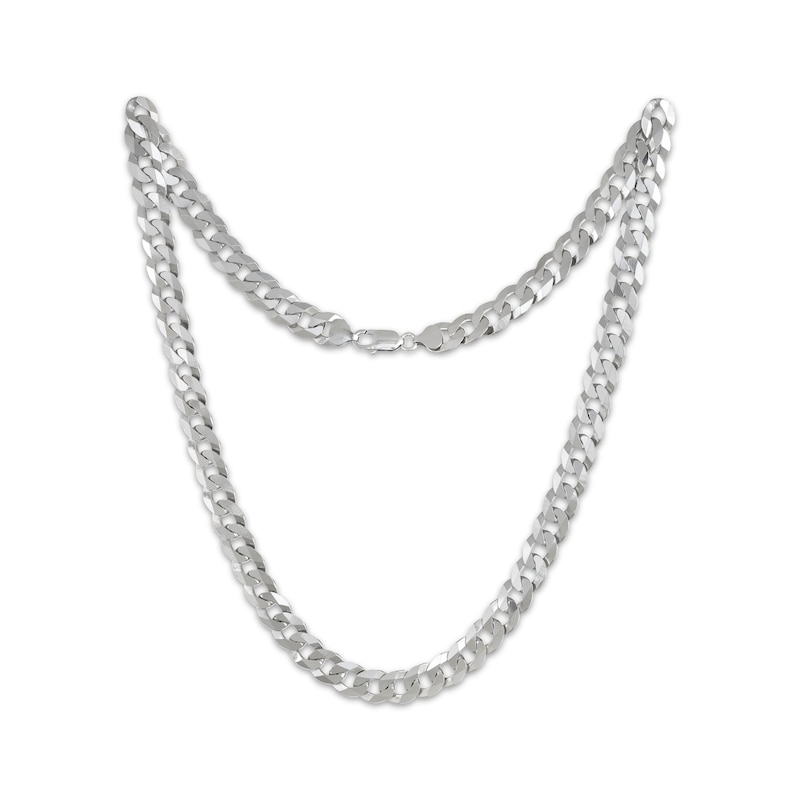 Main Image 2 of Solid Flat Curb Chain Necklace 5.9mm Sterling Silver 20&quot;