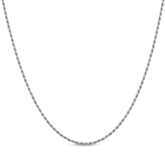 Diamond-Cut Rope Chain Necklace 2mm Solid Sterling Silver 18"