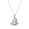 Thumbnail Image 0 of Cultured Pearl & White Lab-Created Sapphire Crab Necklace Sterling Silver 18"