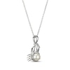 Thumbnail Image 1 of Cultured Pearl & White Lab-Created Sapphire Crab Necklace Sterling Silver 18"