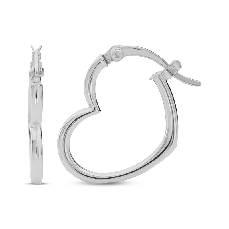 Heart-Shaped Hoop Earrings Sterling Silver