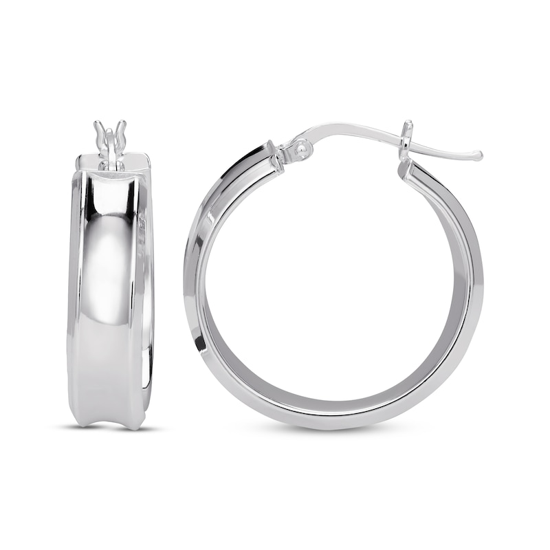 Concave Hoop Earrings Sterling Silver 25.7mm | Kay