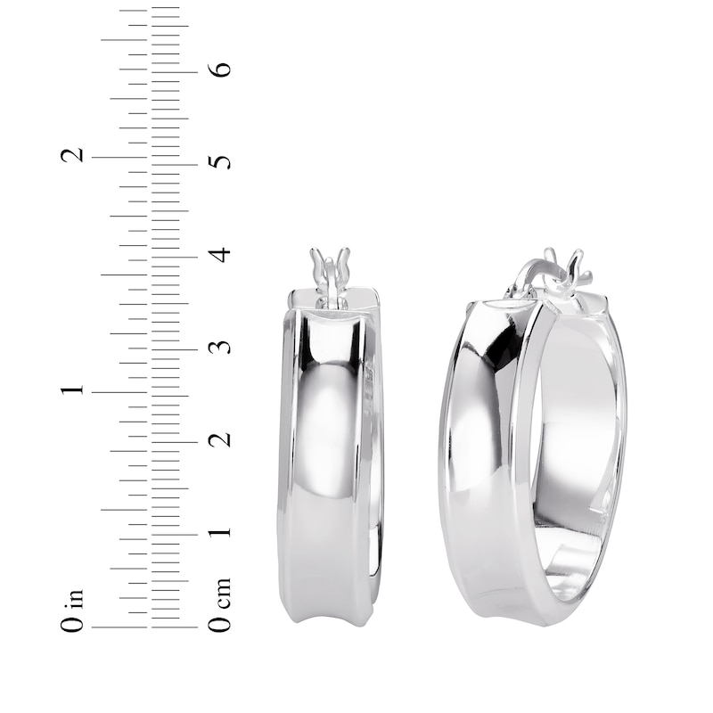 Concave Hoop Earrings Sterling Silver 25.7mm