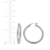 Thumbnail Image 3 of Hammered Diamond-Cut Tube Hoop Earrings Sterling Silver 38mm