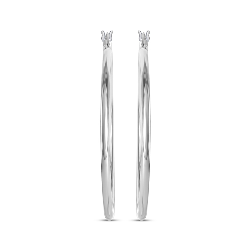 Tube Hoop Earrings Sterling Silver 50.5mm