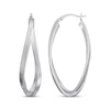 Thumbnail Image 0 of Squared Tube Twist Oval Hoop Earrings Sterling Silver