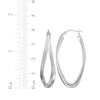 Thumbnail Image 2 of Squared Tube Twist Oval Hoop Earrings Sterling Silver