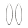 Thumbnail Image 2 of Diamond-Cut Oval Twist Hoop Earrings Sterling Silver 29.39mm