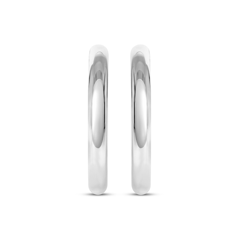 Tube Hoop Earrings Sterling Silver 38mm