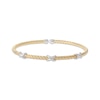 Thumbnail Image 1 of Braided X-Link Cuff Bracelet Sterling Silver & 14K Yellow Gold Plate