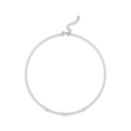 Braided X-Link Necklace Sterling Silver 18&quot;