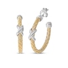 Thumbnail Image 0 of Braided Cuff Hoop Earrings 30mm Sterling Silver & 14K Yellow Gold Plate