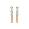 Thumbnail Image 1 of Braided Cuff Hoop Earrings 30mm Sterling Silver & 14K Yellow Gold Plate