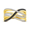 Thumbnail Image 3 of Black & White Diamond Crossover Ring 1/3 ct tw 10K Yellow Gold