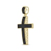 Thumbnail Image 2 of Men's Black Diamond Cross Charm 1/2 ct tw 10K Yellow Gold