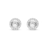 Thumbnail Image 1 of Fire-Cut White Lab-Created Sapphire Halo Stud Earrings Sterling Silver