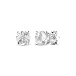 Round-Cut White Lab-Created Sapphire Solitaire Stud Earrings Sterling Silver