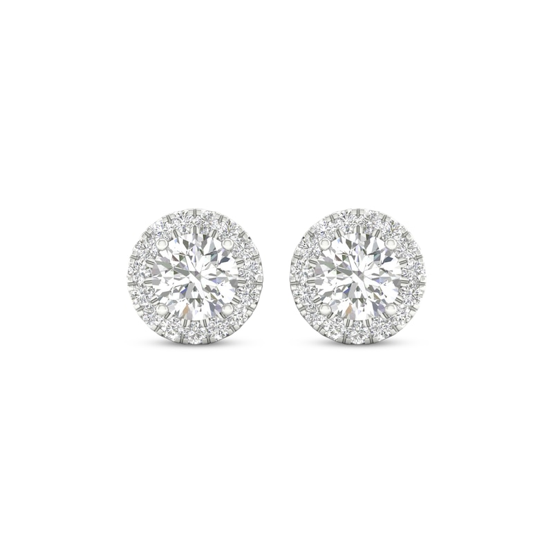 Main Image 2 of Lab-Grown Diamonds by KAY Halo Stud Earrings 1-1/2 ct tw 14K White Gold (F/SI2)