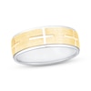 Thumbnail Image 1 of Men's Horizontal Cross Pattern Ring 10K Two-Tone Gold