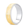 Thumbnail Image 2 of Men's Horizontal Cross Pattern Ring 10K Two-Tone Gold