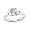 Thumbnail Image 1 of Memories Moments Magic Lab-Grown Diamonds Emerald-Cut & Trapezoid-Cut Three-Stone Engagement Ring 2-5/8 ct tw 14K White Gold