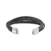 Thumbnail Image 3 of Men's Brown Leather Cross Bracelet Stainless Steel 8.5&quot;