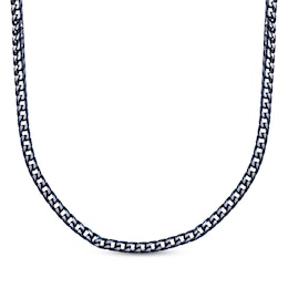 Foxtail Chain Necklace Blue Ion-Plated Solid Stainless Steel 24&quot;