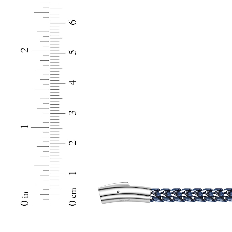 Main Image 4 of Solid Foxtail Chain Necklace Blue Ion-Plated Stainless Steel 24&quot;