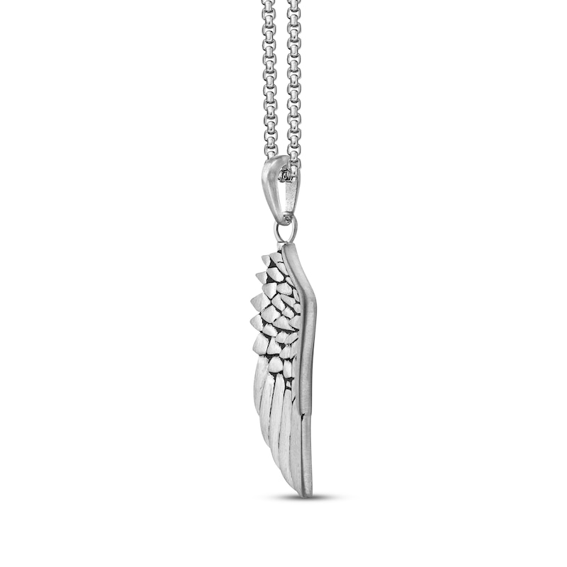 Angel Wing Necklace Stainless Steel 24"