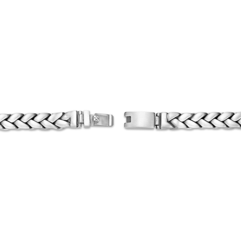 Main Image 3 of Solid Woven Layered Bracelet 12mm Stainless Steel with Black Ion Plating 9.25&quot;