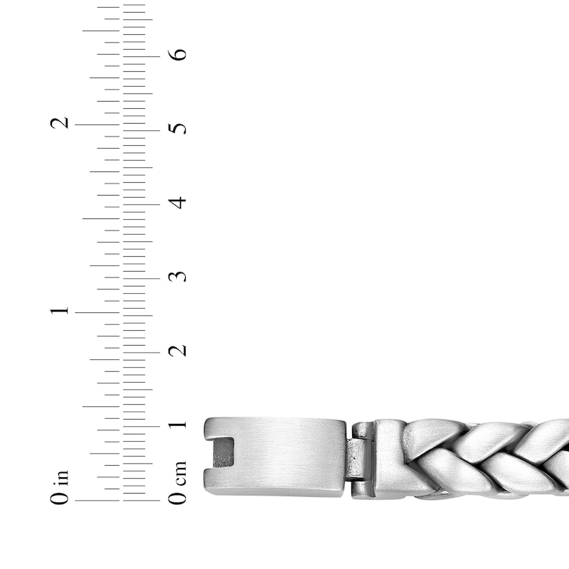 Main Image 4 of Woven Layered Bracelet 12mm Solid Stainless Steel with Black Ion Plating 9.25&quot;