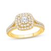 Thumbnail Image 1 of Lab-Grown Diamonds by KAY Round-Cut Double Halo Engagement Ring 1 ct tw 14K Yellow Gold