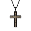 Thumbnail Image 1 of Men's Camo Cross Necklace Black Ion-Plated Stainless Steel 24&quot;