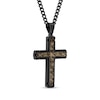 Thumbnail Image 2 of Men's Camo Cross Necklace Black Ion-Plated Stainless Steel 24&quot;