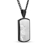 Thumbnail Image 1 of Men's Jesus Profile Dog Tag Necklace Stainless Steel & Black Ion Plating 24"