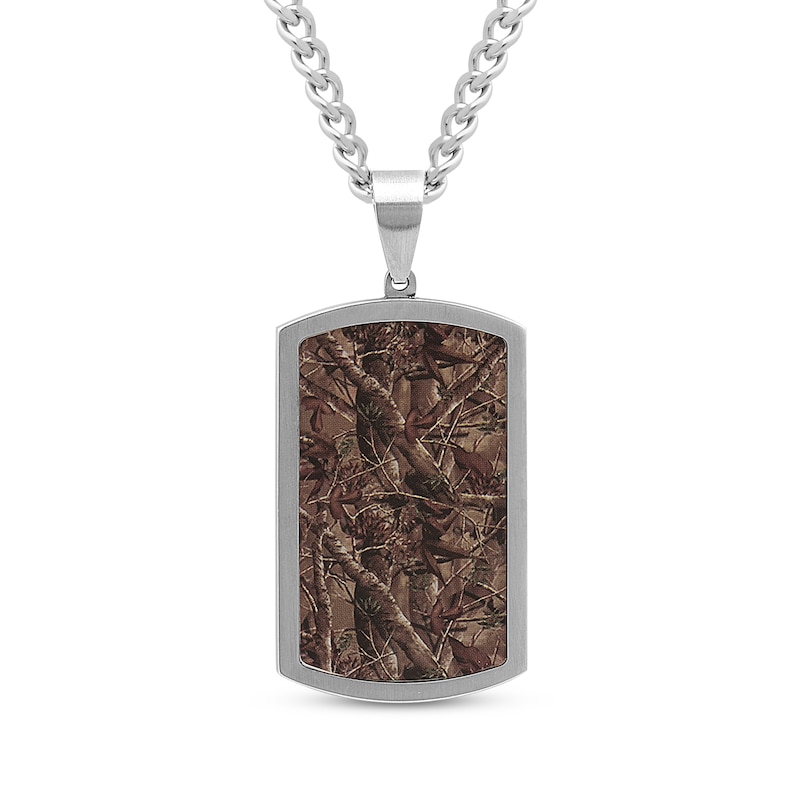 Main Image 1 of Men's Camo Dog Tag Necklace Stainless Steel 24&quot;