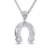 Thumbnail Image 1 of Men's Diamond Accent Horseshoe Necklace Stainless Steel 24&quot;