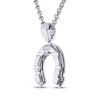 Thumbnail Image 2 of Men's Diamond Accent Horseshoe Necklace Stainless Steel 24&quot;