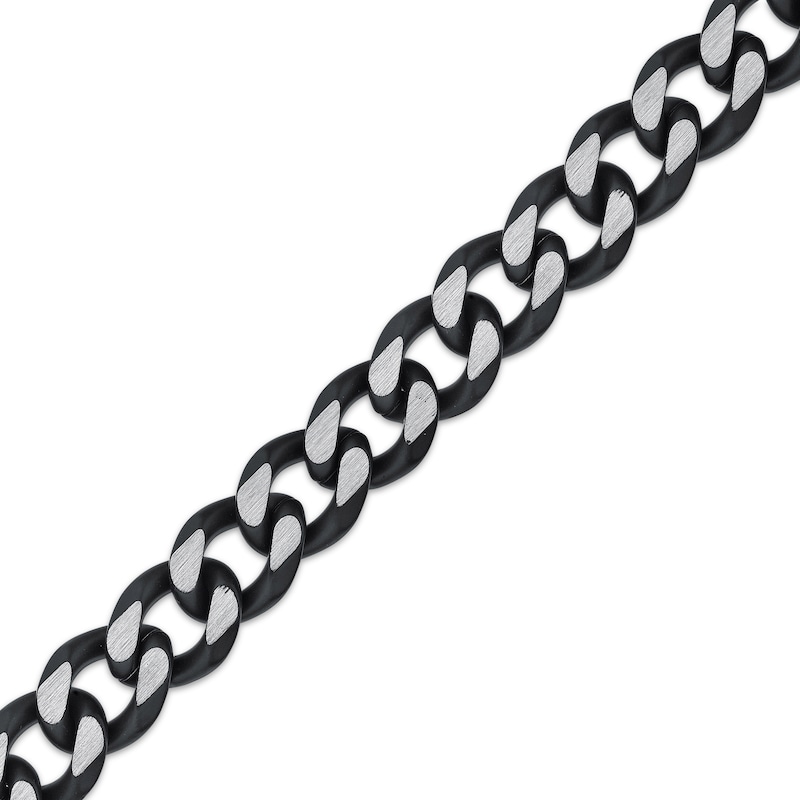 Main Image 2 of Solid Curb Chain Necklace 11mm Black Ion-Plated Stainless Steel 20&quot;