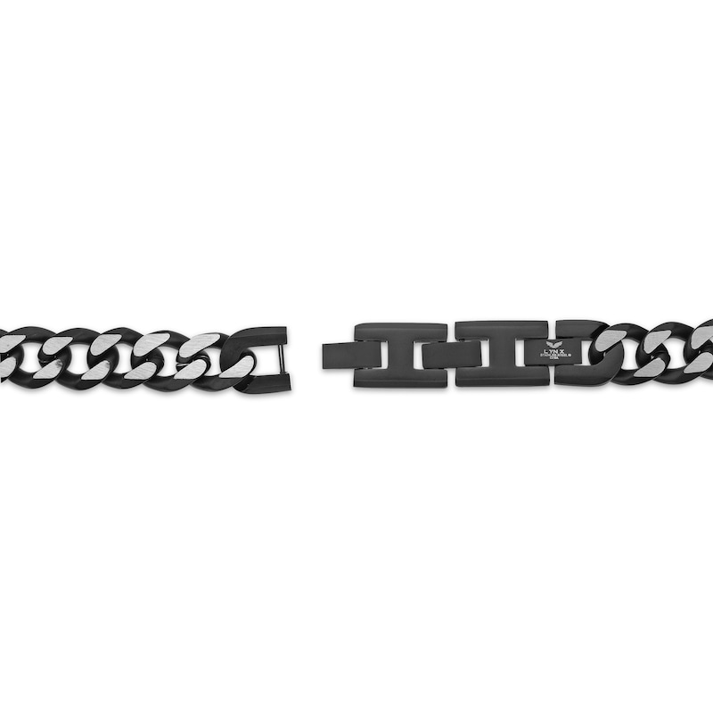 Main Image 3 of Solid Curb Chain Necklace 11mm Black Ion-Plated Stainless Steel 20&quot;