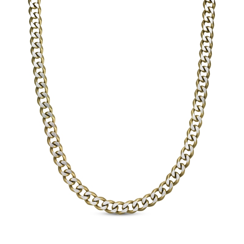 Main Image 1 of Solid Curb Chain Necklace 11mm Yellow Ion-Plated Stainless Steel 18&quot;