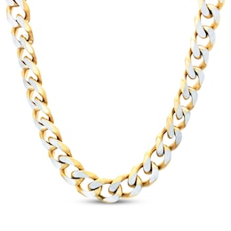 Solid Curb Chain Necklace 11mm Yellow Ion-Plated Stainless Steel 20&quot;