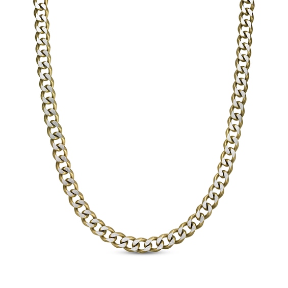 Solid Curb Chain Necklace 11mm Yellow Ion-Plated Stainless Steel 20"