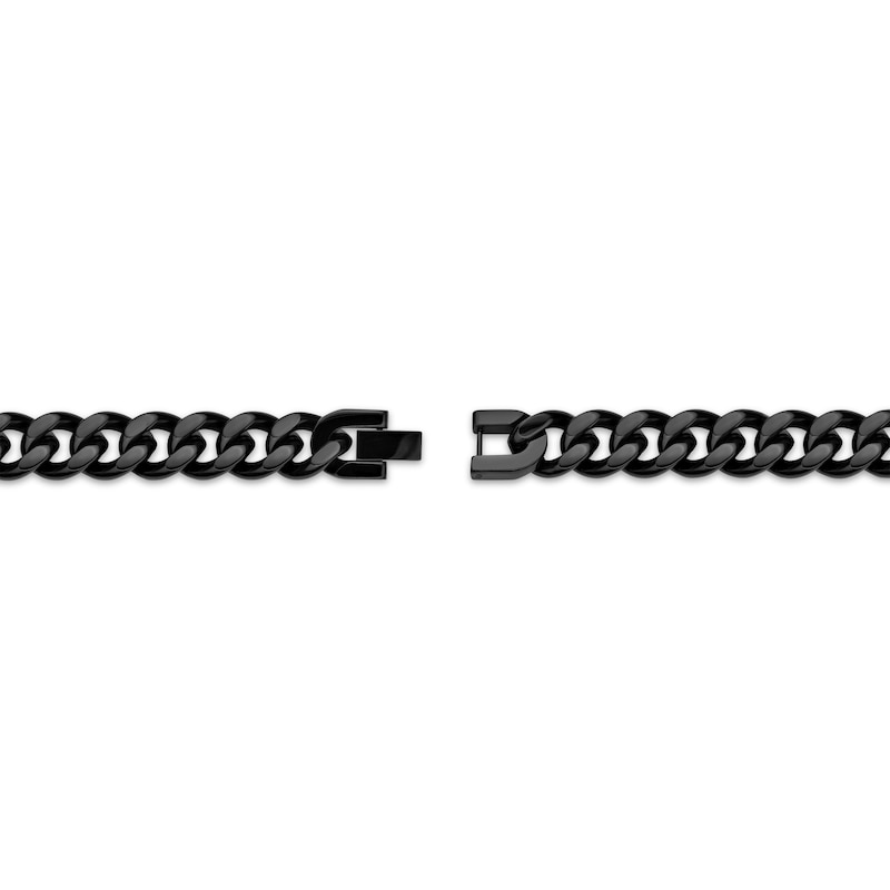 Main Image 3 of Solid Curb Chain Necklace 11mm Black Ion-Plated Stainless Steel 18&quot;