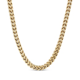 Solid Foxtail Chain Necklace 6mm Yellow Ion-Plated Stainless Steel 22&quot;