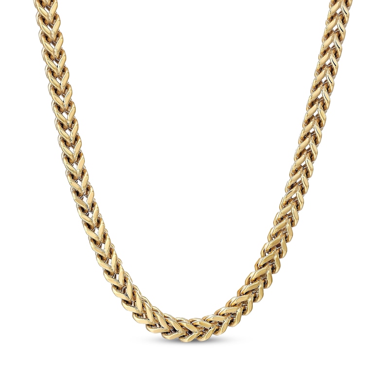 Main Image 1 of Solid Foxtail Chain Necklace 6mm Yellow Ion-Plated Stainless Steel 22&quot;